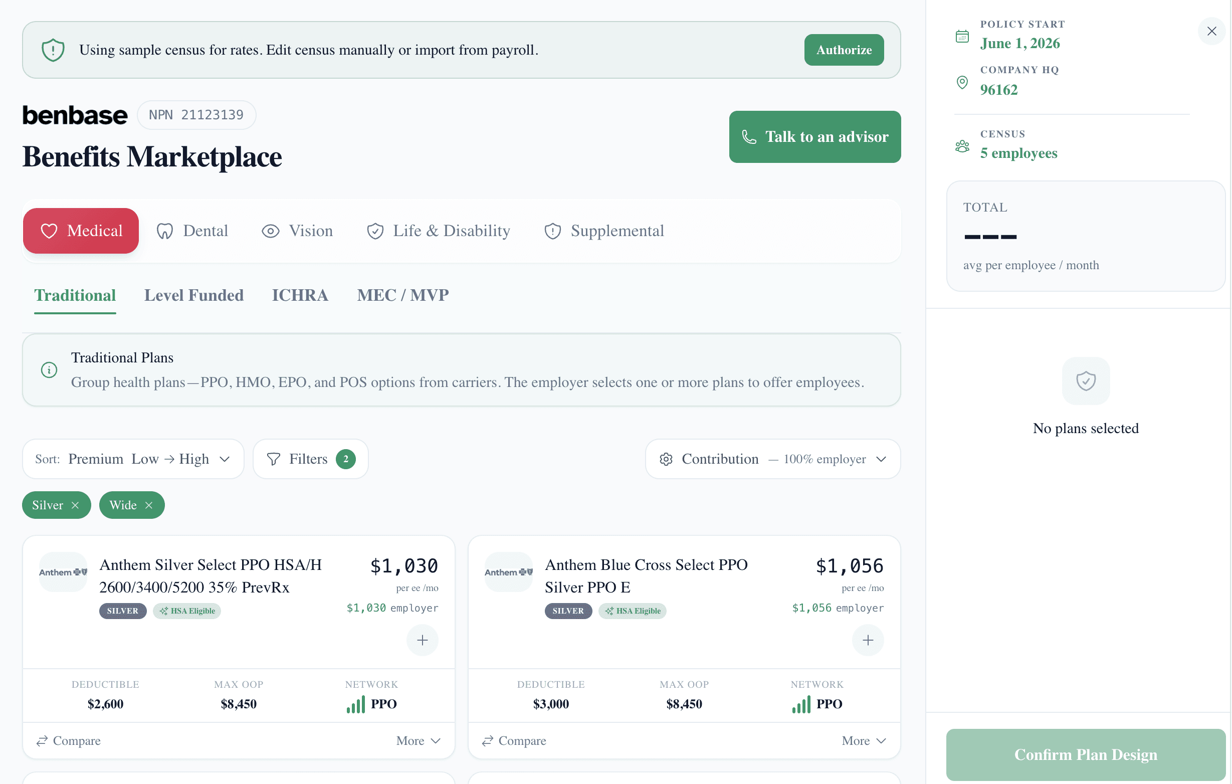 Employer Flow with a custom theme applied